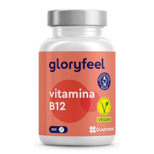 Vitamina B12 1000mcg + 400mcg Ácido fólico (Quatrefolic®) - 200 Tabletas - 4 en 1: Metilcobalamina, Hidroxocobalamina y Cianocobalamina, Folato activo 5-MTHF - Menos cansancio