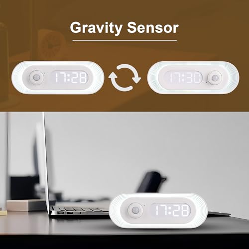 Image of Night Light, time Display, Human Sensor, Automatically Turn on and Off, Smart Night Light for Kids,Bedroom,Bathroom,Stairs, White