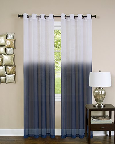 Rideau bleu Essense 132 x 160 cm pour bloquer le vis-à-vis et décorer une petite fenêtre
