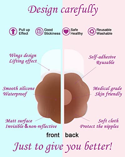 Lifting Nipple Covers Breast Petals Reusable Adhesive Invisible Bra Silicone Sticky Pasties Lift Wing for Women3
