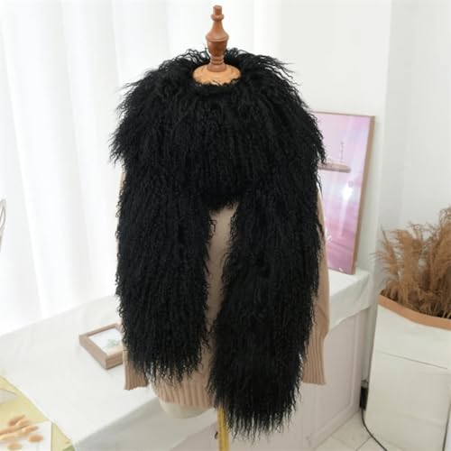 Women Real Mongolian Lamb Hair Scarf Winter Warm Wrap2