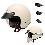 【Hebilla de Liberación Rápida y Comodidad】El casco de motocicleta viene con una correa de barbilla ajustable de liberación rápida para brindar máxima seguridad y máxima comodidad. El forro extraíble de alta calidad es cómodo y transpirable para mantenerte fresco y seco durante viajes largos.