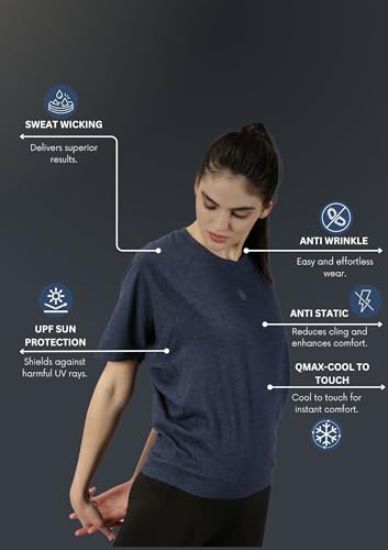 Image of Women UPF Sun Protection Eco Friendly Yoga Top with Batwing Sleeve