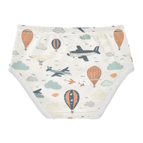 ZZKKO Sky Airplane Hot Air Balloon Girls Underwear Toddler Panties for Girls Comfort Brief Size 2T-8Y2