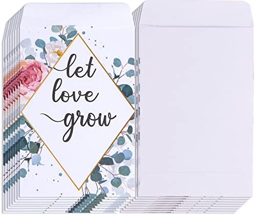 Paquets de graines aquarelle autocollantes Let Love Grow pour fête et jardin