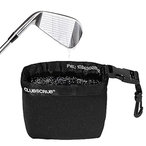 Golf Club and Golf Ball Cleaning Bag, Waterproof Clean Face Technology Liner, Detachable Clip, Machine Washable, Cleans Club Grooves, Dry Exterior (Neoprene or Microfiber Option Available)