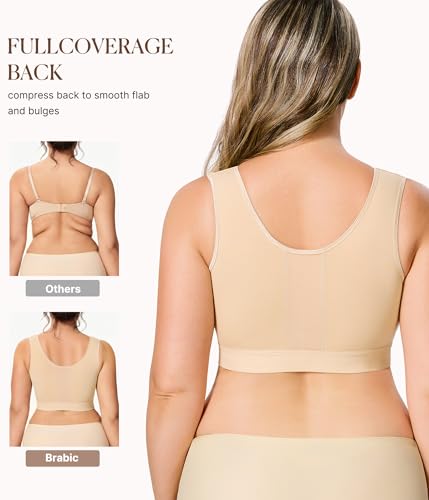 Image of BRABIC Post Surgery Front Closure Bras for Women No Underwire Compression Surgical Mastectomy Everyday Bra