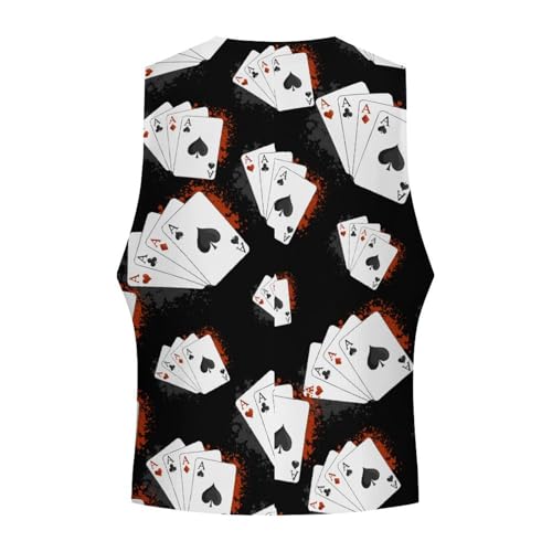 Four A Poker Playing Cards Funny Men's Formal Suit Vest Casual Business Dress Waistcoat Printed Vest Slim Fit4