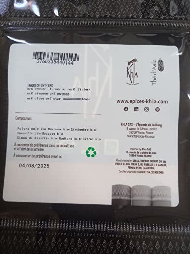 KHLA - Schwarzes Currypulver (auf Pfefferbasis) - Aus biologischem Anbau und fairem Handel - 250g Beutel