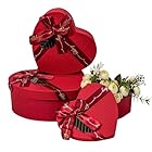 Caixa De Presente Grande Formato Coração Embalagem Com Tampa 3 Unidades e Tamanhos P M G Com Laço Natal Dia Dos Namorados Dia Das Mães Vermelho