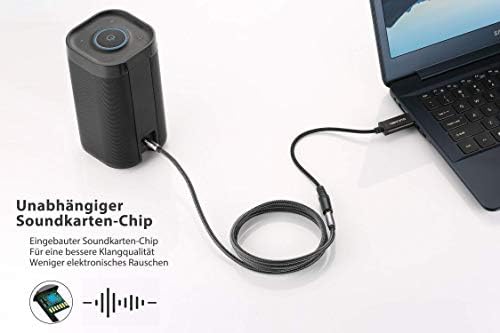 DuKabel Zewnętrzna karta dźwiękowa USB na gniazdo jack 3,5 mm (4-biegunowe CTIA) Stereo Audio Adapter Kabel Zewnętrzna karta dźwiękowa do zestawu słuchawkowego, głośników lub mikrofonu 4-biegunowego TRRS