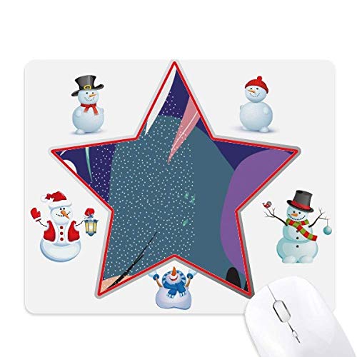 Tapis de souris famille bonhomme de neige de Noël, le cadeau idéal aux notes bleues