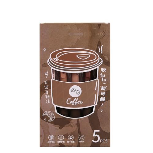 Bolígrafos de gel retractiles con diseño café 10 piezas miniatura 5