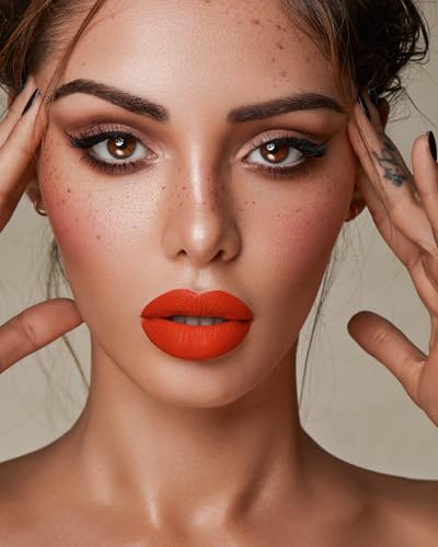 Image of MAKI YIKA Orange Lipstick Liquid for Women ColorStay Long Lasting Lipsticks