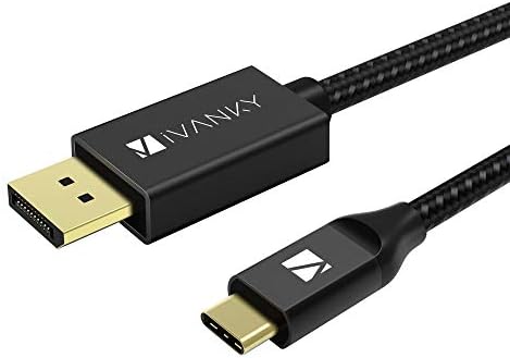 USB C to DisplayPort Cable [4K@60Hz] 6.6ft, iVanky [Aluminum Shell, High Speed] Thunderbolt 3 to DisplayPort Cable Compatible for MacBook Pro 2018/2017, Galaxy S9/S8, XPS 15/13, Surface Book 2 - Black