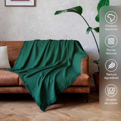 Decolab Manta Sofá Básica Algodão Decorativa | Cobertor de Malha Super Macio Decoração Sala e Cama |