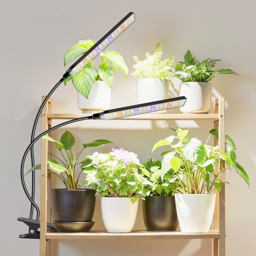 Pflanzenlampen, 2 Kopf LED Vollspektrum Clip on Pflanzenlicht für...