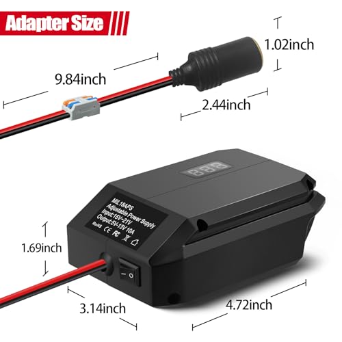 Conversor abaixador de 18 V para 12 V para bateria Milwaukee M18 18 V, adaptador de bateria, adaptad