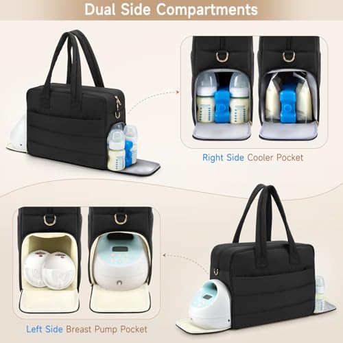 Breast Pump Bag with Insulated Cooler