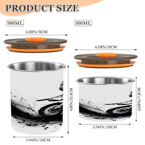 Envase hermético de acero inoxidable para café 900 ml miniatura 2