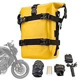 Genérico Bar Bag Motorcycle – Plato 500D Laminated Mesh PVC 31x23x10cm | Crash Bar Pouch Frame Bag Large Capacity Motor Side Bags | Travel Panniers For Sunglasses Gloves Blankets
