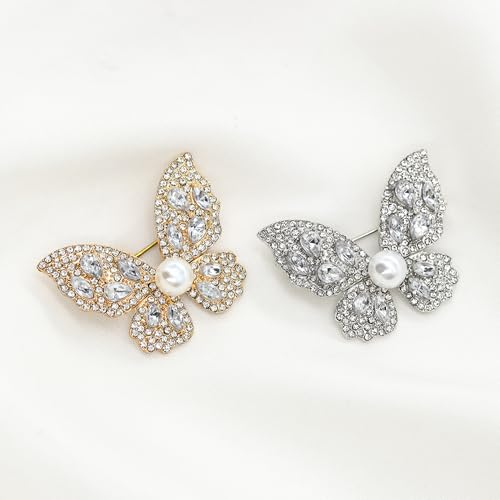 Image of Butterfly Brooch for Women, Insect Butterfly Pins Shawl Pin Clip Flashing Butterfly Jewelry Fashion Brooch Wedding Accessories Sweater Scarf Brooch for Women