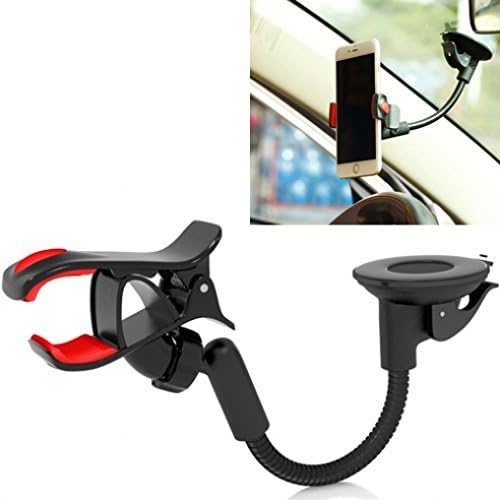 Easy One Hand Operation Car Mount Dash Windshield Holder for Motorola Moto X, G, E - RAZR M - Droid RAZR, Maxx, MAXX 2, HD - Droid Turbo, Turbo 2, Mini, Ultra - Galaxy Mega, Mega 2, Avant