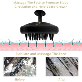 Alternative view of Beard Brush for Men, Silicone Beard Scrubber, Deep Cleans, Hair & Beard Exfoliator Helping Beard Shampoo Better Clean the Beard, Good Helper for Beard Oil - Eco & Reusable