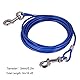 5mm x 5m Stahlleine Langdraht Hundekabel mit Ketten Edelstahl Dual Fix Bucklelweight Outdoor Yard Camping (Blau)