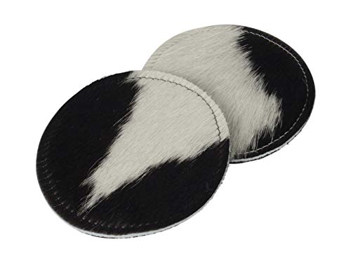 Filzicus 2er Set Untersetzer | echtes Kuhfell / 100% Wollfilz | Getränke/Gläser | rund | Tisch | Bar | Garten | Geschenk Cover