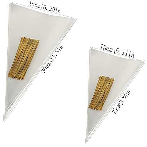 Zoete Kegels 100 stks Cellofaan Zakken Zoete Kegels Zoete Kegels Lege Popcorn Kegels Clear Cello Traktatie Zakken Zoete… - Image 4