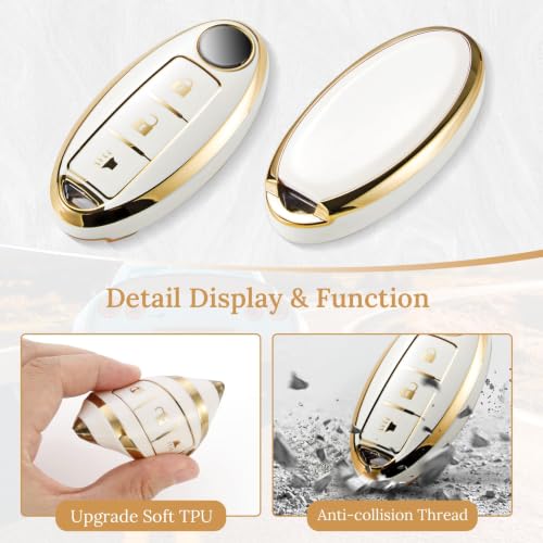 Image of Key Fob Cover for Nissan, Gold Polished Carabiner