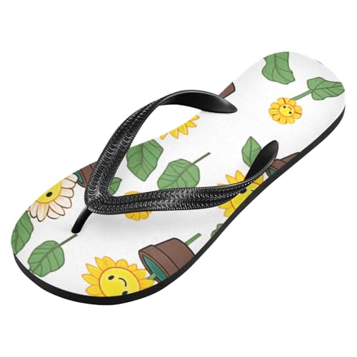 Mens Flip Flops Cute SunflowerSandal Flip Flops for Women Summer Beach Slipper 214B3151