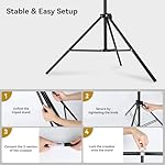 UTEBIT T-Shape Backdrop Stand Support Kit 6.6x5ft, Adjustable Photo Backdrop Stand with 3 Strong Spring Clamps, Photography Videography Studio Green Screen Backdrop Stand Portable for Parties - Image 4