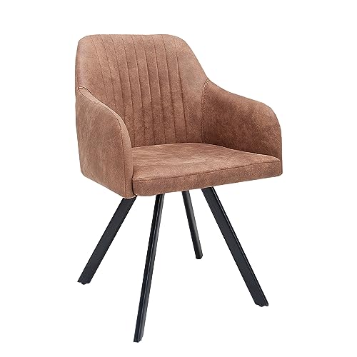 Riess Ambiente Stuhl Lucca Vintage braun mit edler Steppung Roadster Armlehnenstuhl Esszimmerstuhl