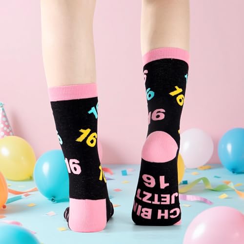 Belloxis 16 Geburtstag Mädchen Geschenke für Jährige Geschenk 16 Jahre Mädchen Geburtstag Jahre Socken Damen 35-38 Baumwolle Socken Geschenke zum