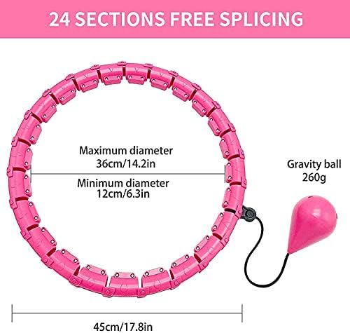 Cretee Will Not Fall Hula Hoop Adjustable Hot Waist Worker for Adults, Hula Hoops (Waist 55-125 cm)