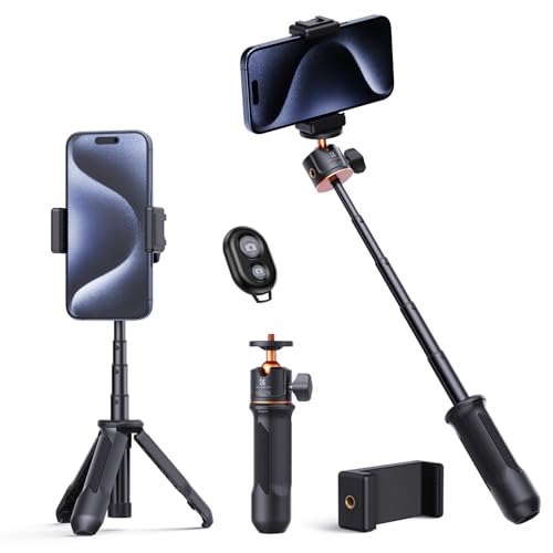 Mini Trépied, K&F Concept MS09 Selfie Stick, Trépied de Bureau Vlogging avec Rotule 360°, Vis...