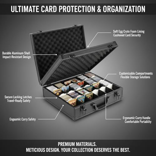 Image of Premium Card Storage Box With Card Dividers For Trading Cards Holds 6000+ Trading Card Storage Box Suitable For Card with Sleeves (XXXXL)