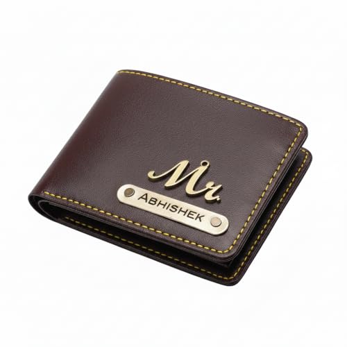 Image of Personalised Men's Wallet with Name | Vegan Faux Leather Stylish Slim Wallet | Gifts for Men boyfriend husband valentine's day