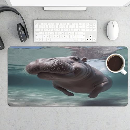 Diving Hippo Desk Pad con base de goma antideslizante miniatura 5