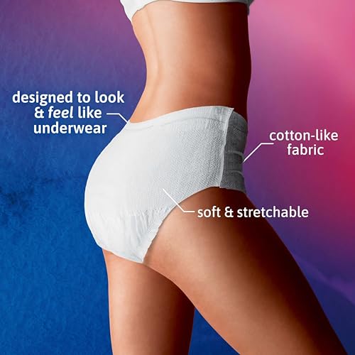 Image of TENA Stylish White Super Plus Incontinence Underwear Women, XL 48-64in 64ct