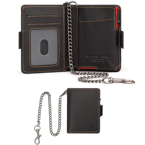 Men's Wallet, Genuine Leather Bifold Wallet, Men's Credit Card Holder Wallet, RFID Blocking Genuine Leather Wallet with Stylish Gift Box - Best Gift for Men (black)