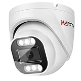 4K Security Audio Dome Camera 8MP (2160P) Smart Dual Light PoE Turret AI Human Detection 2.8mm 106° Wide Angle Lens Color Night Vision Built-in Mic IP67 Waterproof Compatible with NVR