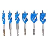 Schlangenbohrer-Set mit 1/4-Zoll-Sechskantschaft – 6-teilig für die Holzbearbeitung – Größen 1/2 Zoll, 5/8 Zoll, 3/4 Zoll, 7/8 Zoll, 1 Zoll, 1 1/8 Zoll – Holzbohrer aus