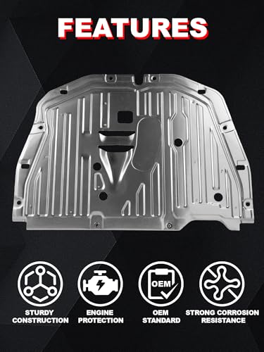 Image of Engine Splash Shield Guard Compatible with 2016-2021 Civic Engine Case Guard Under Car Shield Cover Replacement 74110-TBA-A00 90674-TY2-A01 Engine Splash Guard