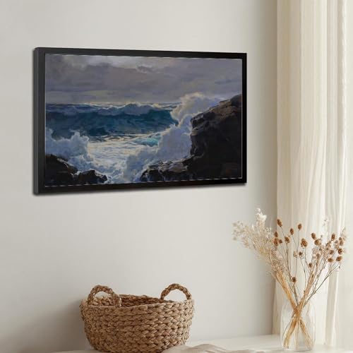 Toile Breaking Waves Frederick Judd Waugh | Cadre déco pour bureau élégant