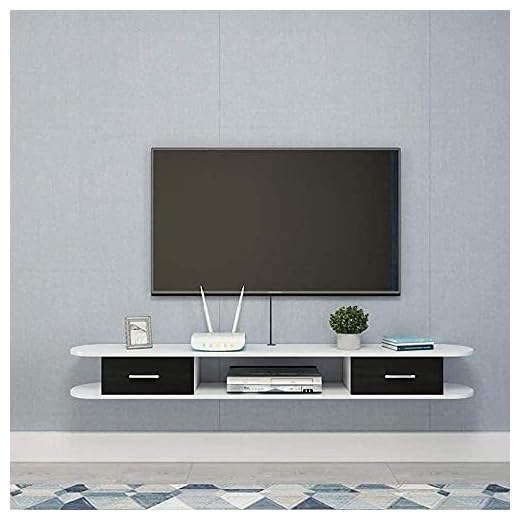 Flytande hylla Väggmonterat tv-skåp Vägghylla med lådor Sovrum Vardagsrum Multimedia Förvaringshylla Tv-stativ Vit, trä Coclor 120Cm