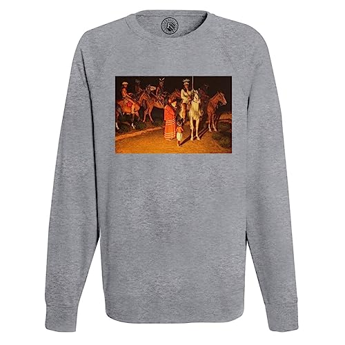 Sweatshirt Homme Indiens d'Amériques avec Peinture de Tribu et Chevaux