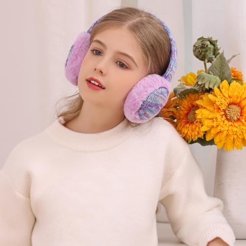 RAOEXI Winter Ear Muffs For Kids Warm Furry Knit Girls Earmuffs Boys Baby Plush Toddler Ear Warmers Outdoor Ear Covers3